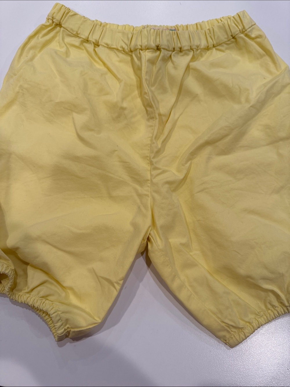 Bonpoint Soft Yellow Elastic Waist Shorts